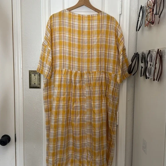 Lintico Valencia plaid linen midi dress - Picture 7 of 11